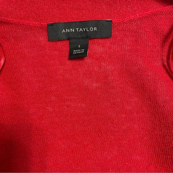 ANN TAYLOR Lightweight Dress Cardigan In Wild Tomato size S - Picture 5 of 9
